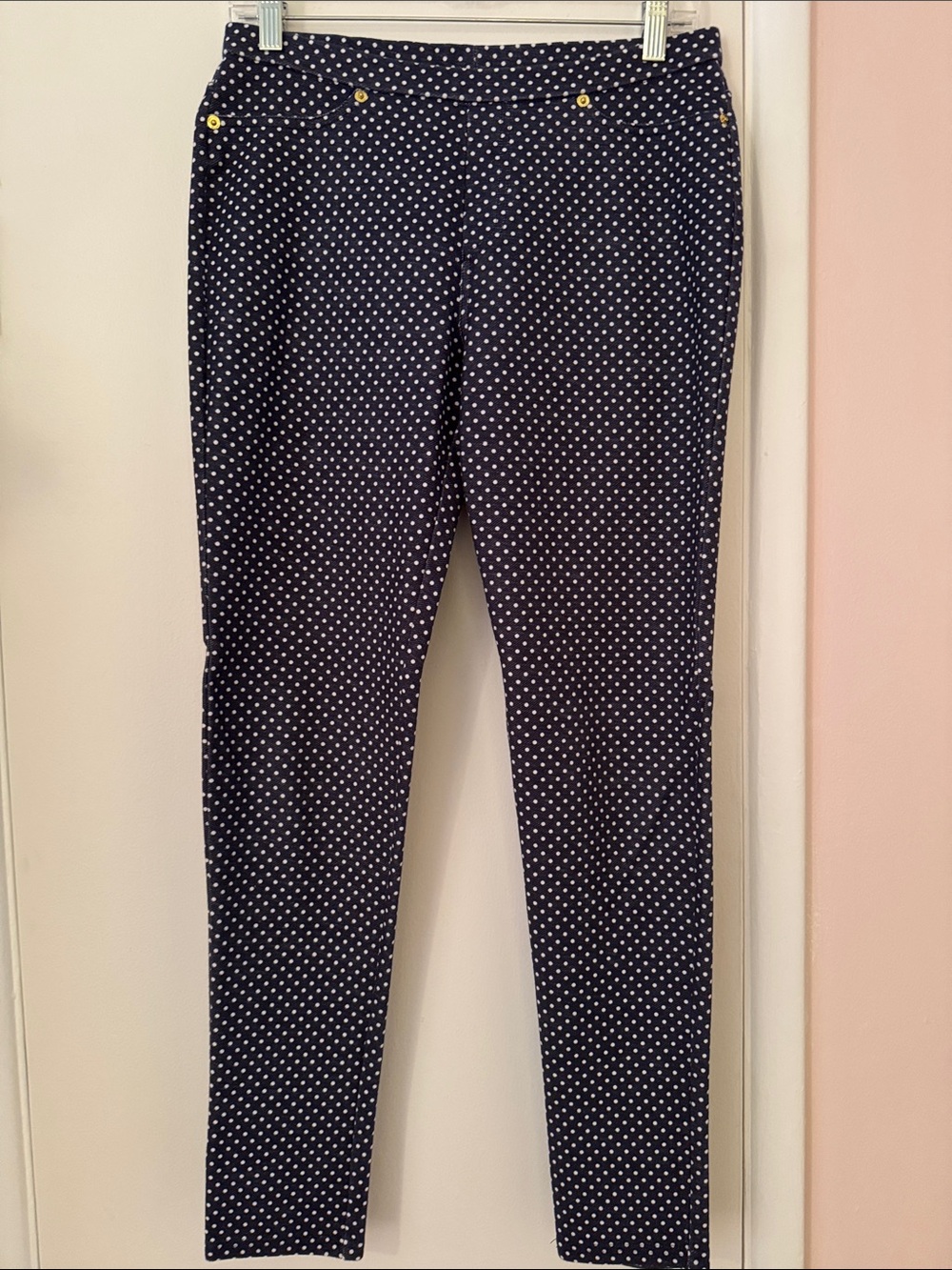 MICHAEL Michael Kors Navy Polka Dot Skinny Pants